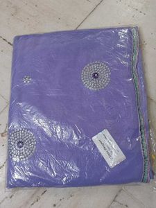 Elegant Lavender Embroidered Saree