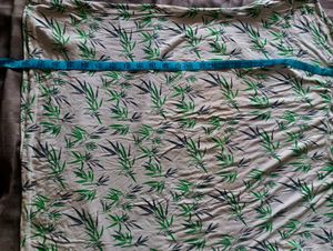 White Bamboo Print T-Shirt strechable