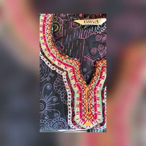 Biba Black Printed Cotton Kurti | Ethnic