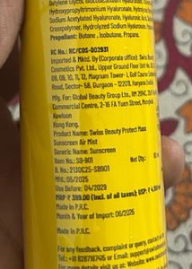 Swiss Beauty Protect Maxx Sunscreen Air Mist SPF 5