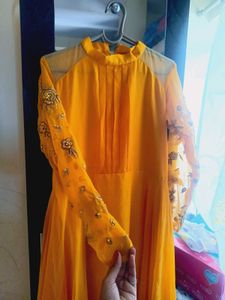 Elegant Yellow Ethnic haldi gown