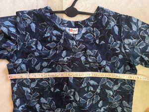 Blue Floral Print Kurta