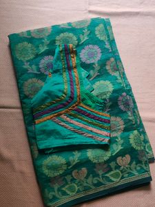 Green Color Saree With Blouse