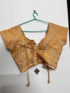 Elegant Gold Brocade Blouse