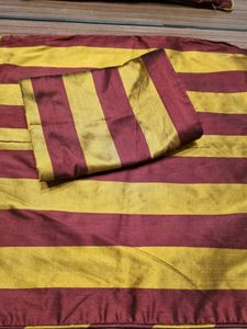 PAIR SILK NEW CUSHION COVER 16"X16" GOLD MAROON