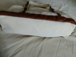 Stylish White &amp; Brown Hobo Bag