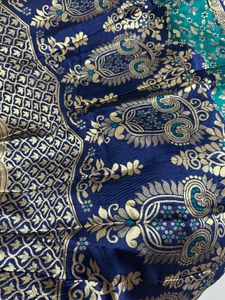 Elegant Blue &amp; Gold Brocade Skirt
