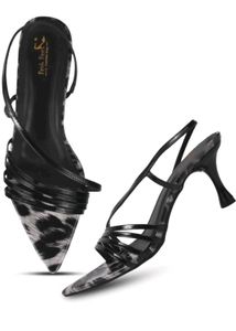 Chic Black Strappy Heeled Sandals