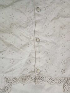 Lace Detail Button-Up Top