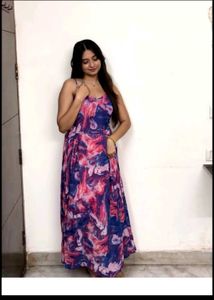 Abstract Smocked Dress