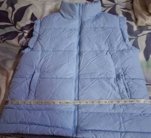 Light Blue Puffer Vest winter jacket 695