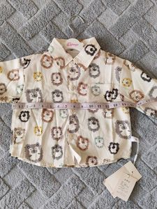 Cute Hedgehog Print Button-Up Shirt