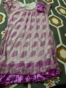 Elegant Purple Printed Dress