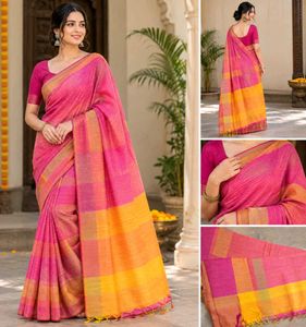 Vibrant Striped Saree