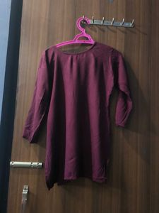 Embroidered Maroon Kurta