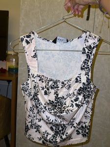 white patterned top