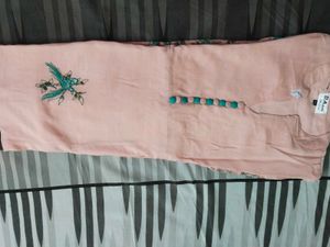 Peach Embroidered Anarkali Dress