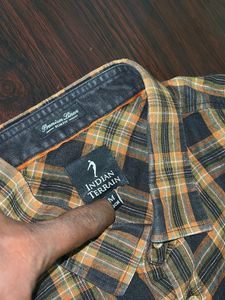 Indian Terrain Men's Plaid Short Sleeve Shirt