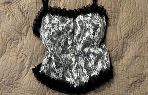 y2k classy Lace Corset Style Top