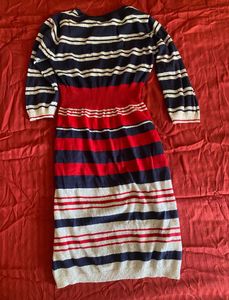 Striped Knit Midi Dress
