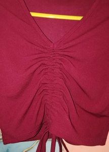 Chic Ruched Long Sleeve Crop Top
