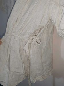 Tie-Waist Linen Blouse