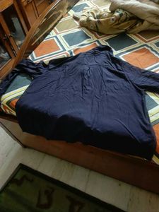 Classic Navy Blue Collared Shirt
