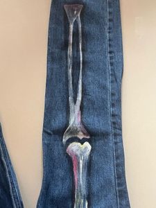 Trendy Grunge Graphic Print Jeans