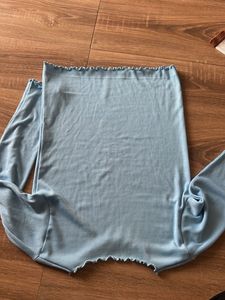 Baby Blue Lettuce Trim Top