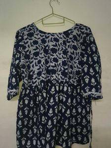 indigo Print Cotton top