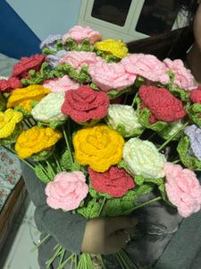 crochet rose bouquet