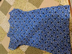 Blue Floral Print Dress