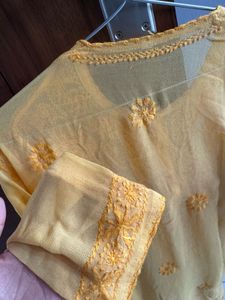 Yellow Chikankari Kurta