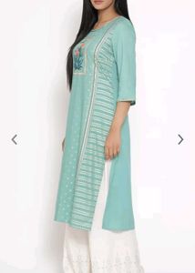 AURELIA Round Neck Ethnic Motifs Printed Beads