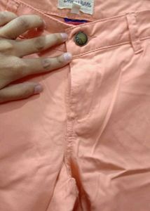 Women Peach Trousers