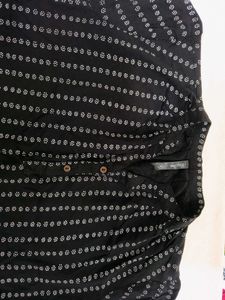 EASY BUY black with White printed Short Top
