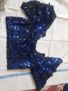 Designer Blouse Blue Color.  Side Zip Available