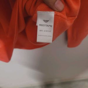 Men's Orange V-Neck pullover