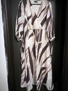 Stylish Abstract Print Midi Dress