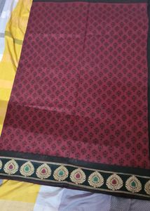 Red And Black Saree Is For Sale