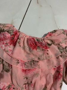 Chic Floral Ruffle Off-Shoulder Top