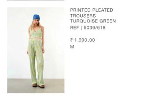 Zara Printed Pleated Trousers