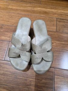 🇮🇳Freedom Sale🇮🇳Gold Woven Strap Slides