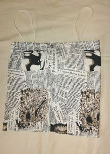 Unique Newspaper Print Crop Top