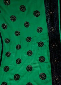 Elegant Green Embroidered Saree