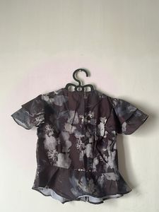 Stylish Floral Print Peplum Blouse