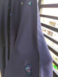 Elegant Navy Blue Embellished Abaya
