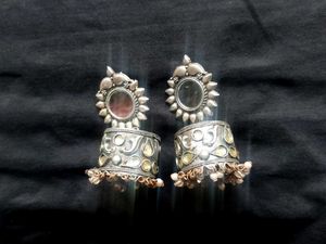Silver Jhumka Earrings