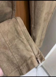 Zara Suede Ankle Zip Pants