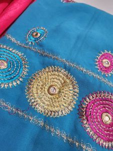 Teal Kurta with Pink Salwar